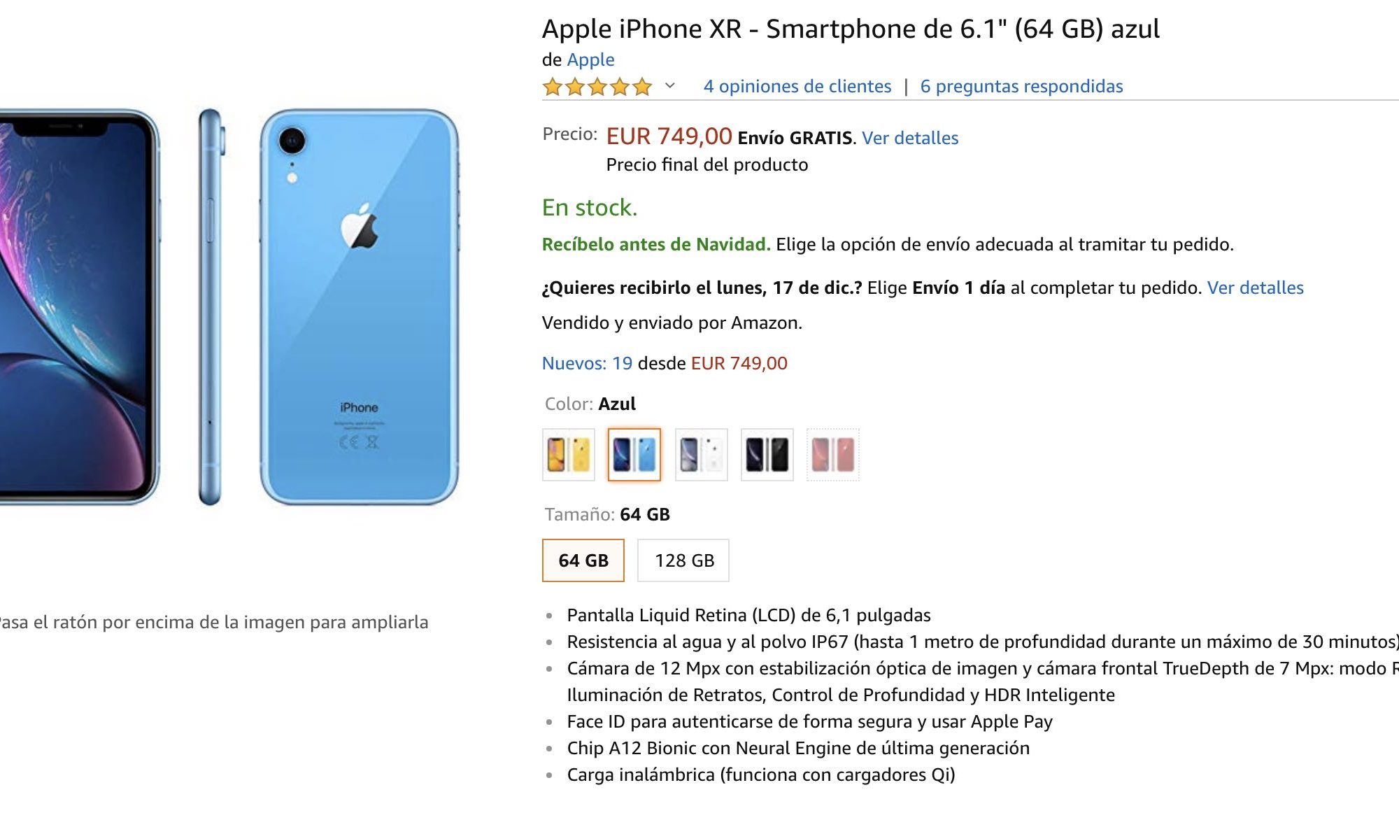 iPhone XR en Amazon, oferta